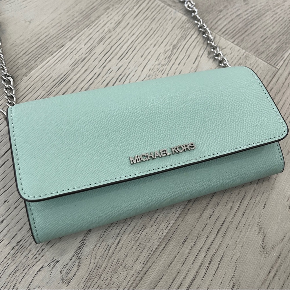 MICHAEL KORS | Jet Set Wallet On A Chain NWT - Picture 3 of 11